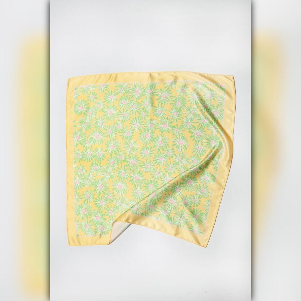 A218-I • Sunny Bloom Silky Bandana Scarf - Picture 4 of 4